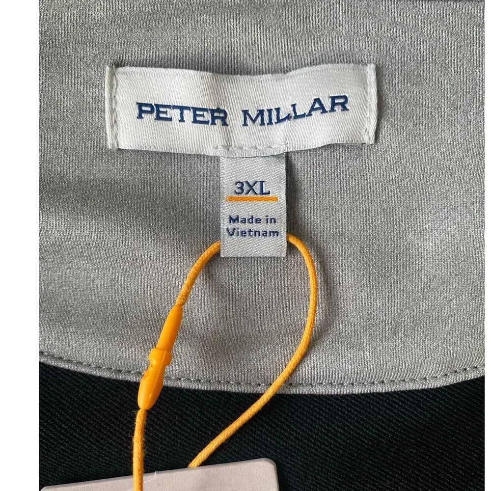 Peter Millar Crown Sport Perth Performance Pullover 1/4 Zip Black NEW Size 3XL